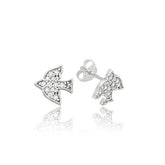 Boucles d'oreilles à tige en argent en forme d'hirondelle